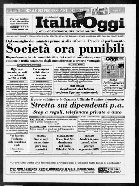 Italia oggi : quotidiano di economia finanza e politica